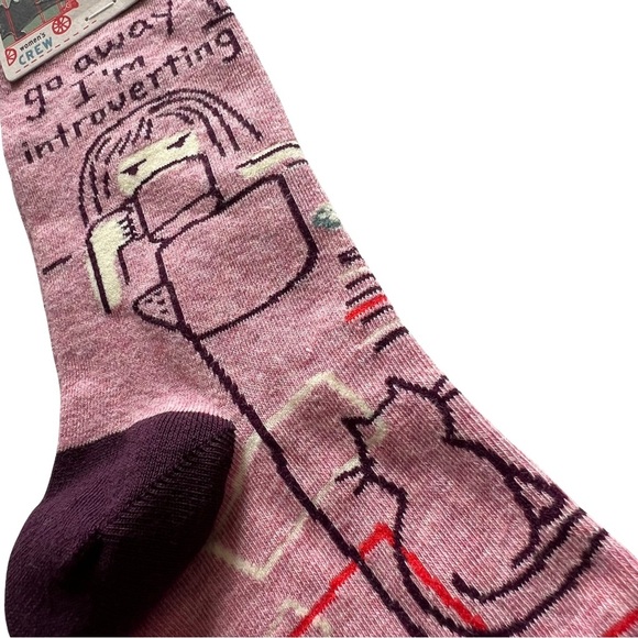 Socks Lot Rae Dunn Buffalo Plaid + Blue Q Introvert White Rust Pink Purple 4-10 - Picture 3 of 13